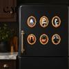 Kitchen Refrigerator Magnet 1/6Pcs Halloween Retro Frame Magnet, Wooden Fridge Seasonal Magnets Decor Decoration, Memo Note Holder for Holiday