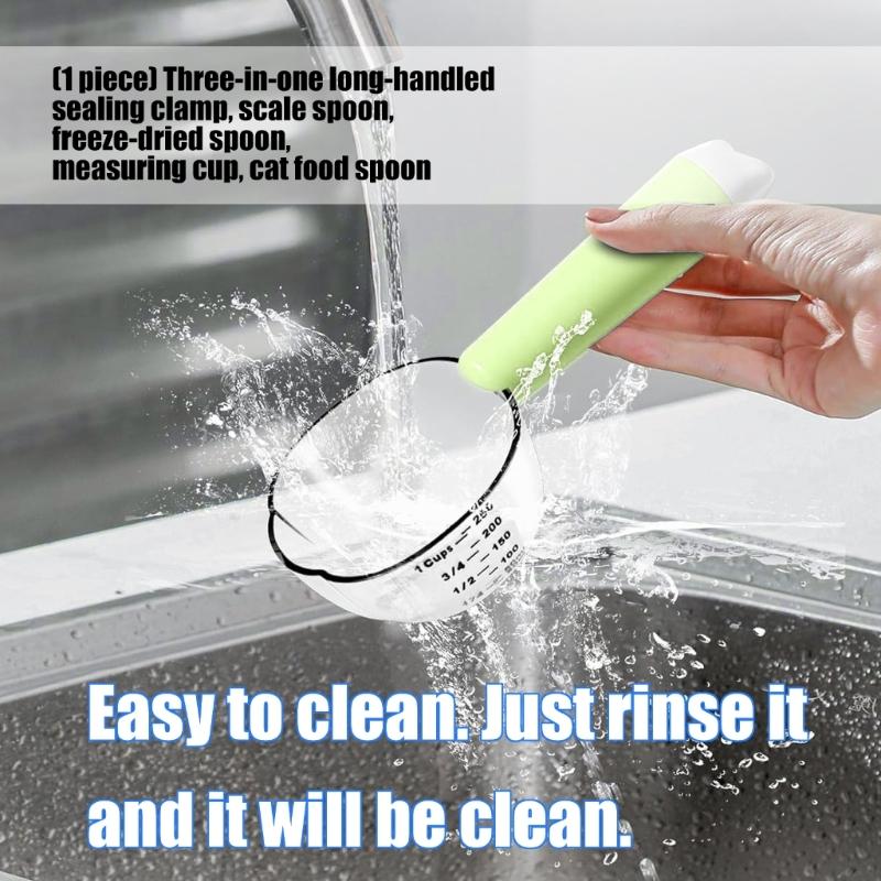 Accurate Measuring Spoon With Sealing Function For Hygienic Food Scooping And Storage Solution In Cooking And Pet Care