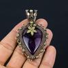 Amatista piedra preciosa cobre alambre envoltura joyería colgante hecha a mano para ella