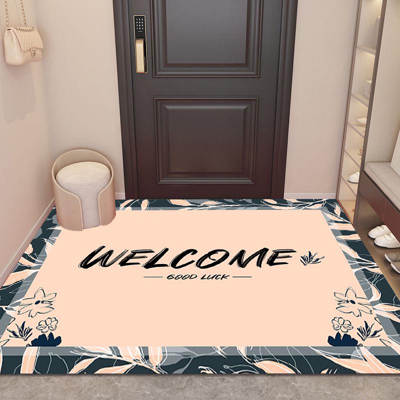Prémiová květinová rohožka do předsíně z krystalového sametu - Protiskluzová, Odolná, Rychle savá a snadno čistitelná