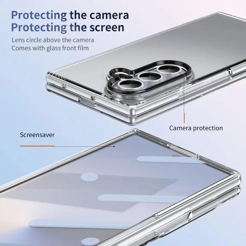 Ultra Transparent Magsafe Wireless Charge Phone Case For Samsung Galaxy Z Fold 7 6 5 4 3 5G Screen Protect Hard Shockproof Cover