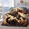 Cozy Flannel Throw Blanket with Epic Dragon Battle Print - Soft, Reversible, All-Season Comfort for Couch, Bed, Office, and Trav
