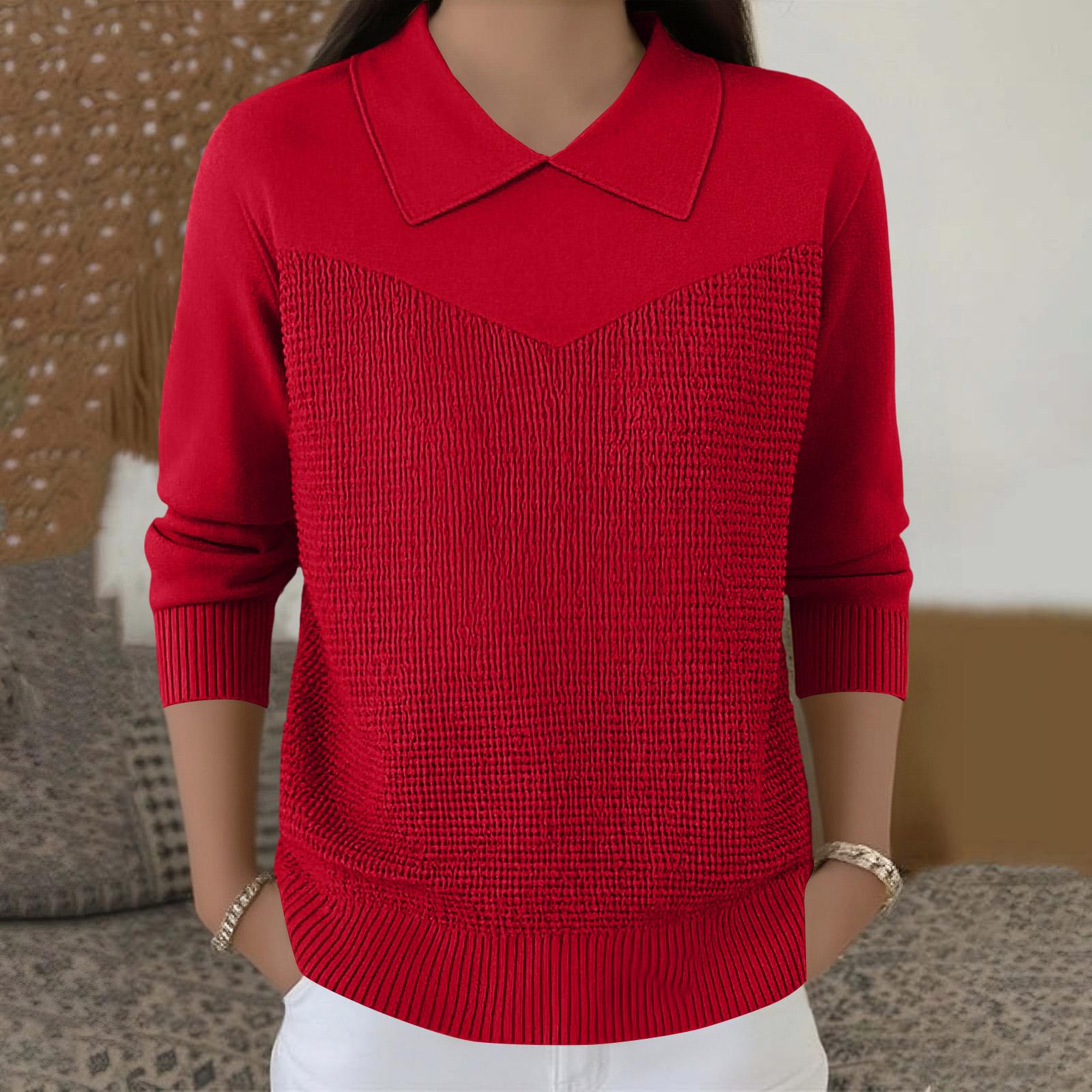 

Женский повседневный и модный трикотажный топ-свитер с длинными рукавами и однотонной расцветкой XXL