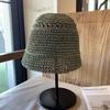 Hat Female trendy versatile woven bucket hat Beach sun protection Summer small edge straw hat Beggar bucket hat
