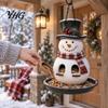 Christmas Yard Ornament for Wild Birds Snowman Hanging Bird Feeder, Resin Decorative Weatherproof Feeder Garden Patio Balcony, Gift Lovers Cute