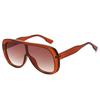 Big Frame One Piece Face Shield Sunglasses Luxury Women Black Lens Sunglasses Punk Oversized Sunglasses
