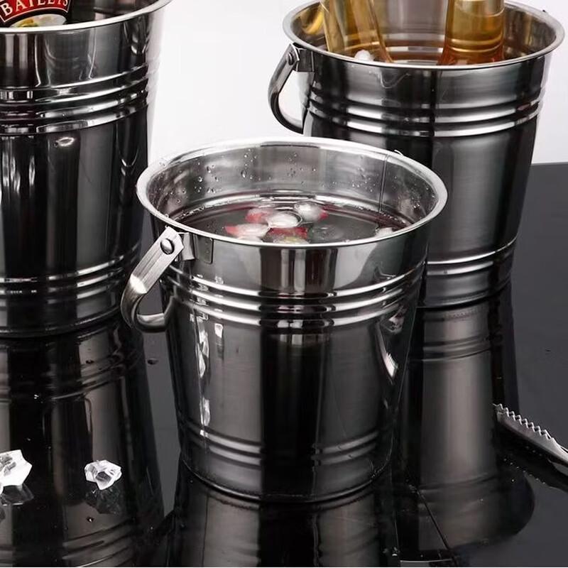Portable Stainless Steel Ice Bucket with Handle