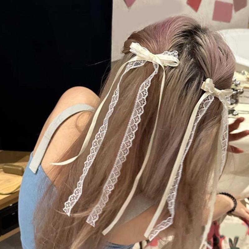 Lace Ribbon Hair Bows Cute Ballet Hair Clip Women Barrettes Hair Styling Tool