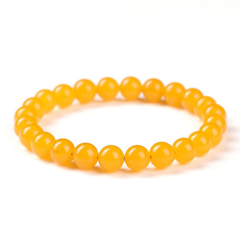 Sunset Glow Orange Blue Chalcedony Bracelet - Ethnic Style Beaded Hand Jewelry Women