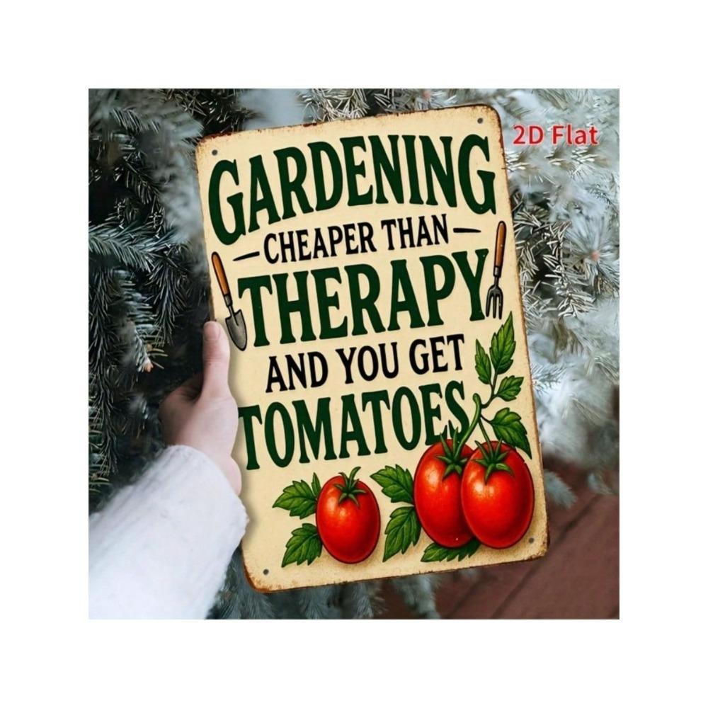Vintage Metal Garden Tools Sign Wall Art Decor