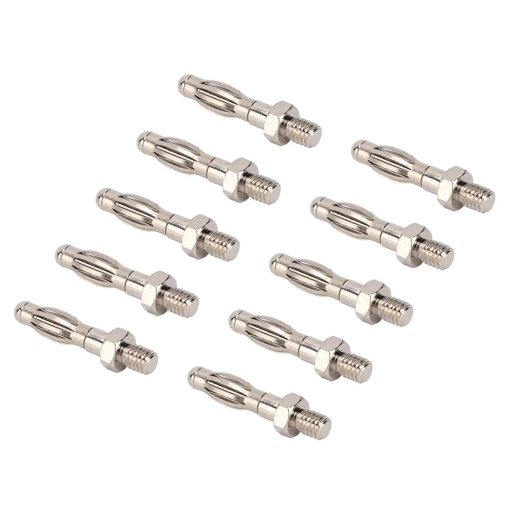 50Pcs Banana Plugs Hex Thread High Accuracy Good Transmission Performance Connectors Electronic Test Accessories
