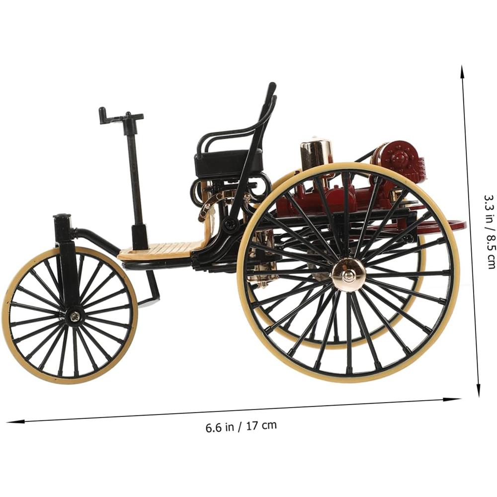 1/12 Scale High Simulation Retro Cycle Rickshaw Model Beautiful Easy Assembly Vintage Bike Model Mini Tricycle Decoration for Home