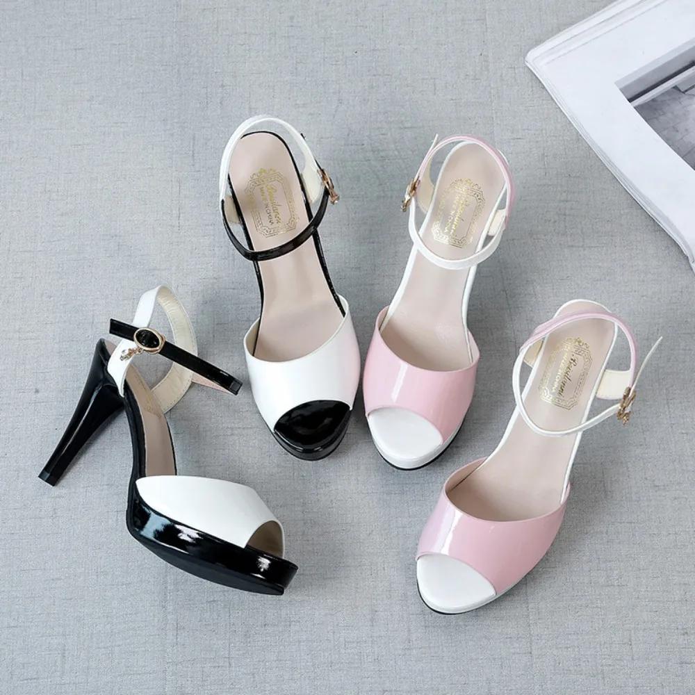 Fashion Fish Mouth Summer High Heels Sandals Women Peep Toe Shoes 2025 Platform Woman Sandals Fashion Party Ladies Heeled Sandales Shoe