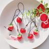 Acrylic Tomato Strawberry Shape Keychain Adorable Strawberry Bag Keyring Fruit Pendant