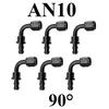 6X 4AN 6AN 8AN 10AN 12AN Oil Fuel Cooler Push-On Hose Fittings 0 45 90 180 Degree Push Lock Rubber Tube End Adapter Aluminum