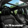 1pair Elastic Fabric Animal Car Pillowcase Universal Fit Flat Print Headrest  Holiday Decor