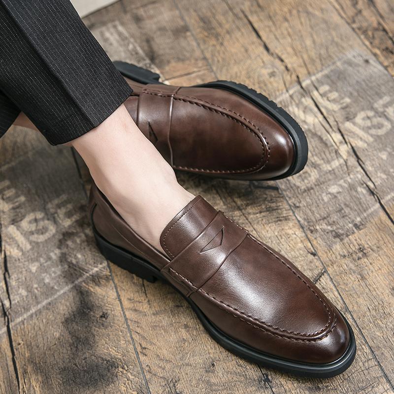 Luxury Brand Men's Shoes Loafers Slip-On Men's Casual Leather Designer Men Dress Shoes Platform Shoes Black Driving Shoes Hiking