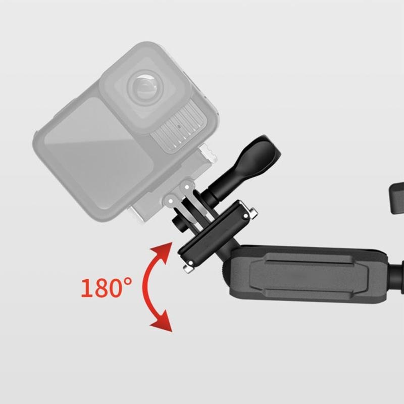 Heavy Duty Motorcycle Camera Clamp Double Ball Head Handlebar Mount Adjustable Angle Bike Mount For Adventure Filming
