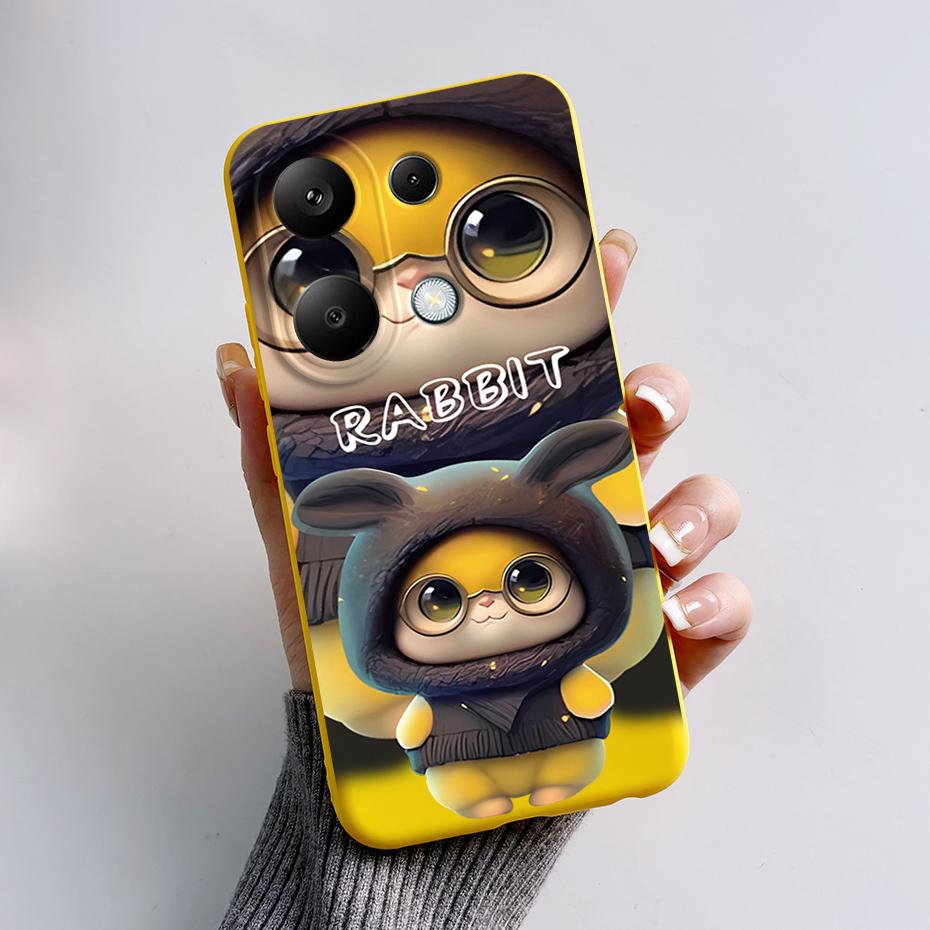 For Xiaomi Poco M6 Pro Case Soft Silicone Cute Cat Panda Shockproof Cover for Poco M6 Pro 4G TPU Coque Funda Shell M6Pro 6.67''
