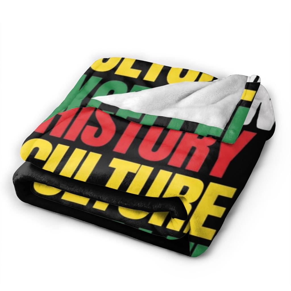 Black History Blanket Flannel Vintage Soft Throw Blanket for Home All Season