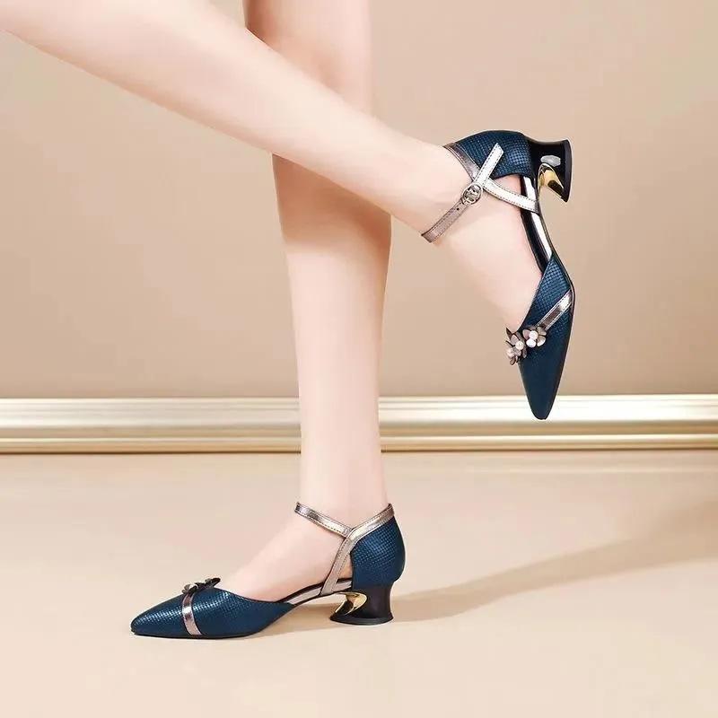 Women Heels Shoes Wedding Shoes Pointed Toe Mid Heels Women Shoes Elegant Office Shoes Women Pumps Women Classic Pumps Leather Pumps Dress Shoes