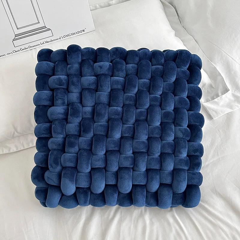 Aesthetic Knot Plush Cushion Nordic Square Stuffed Pillow Sofa Decorative Plush Pillow Floor Windowsill Weaven Cushion Decor