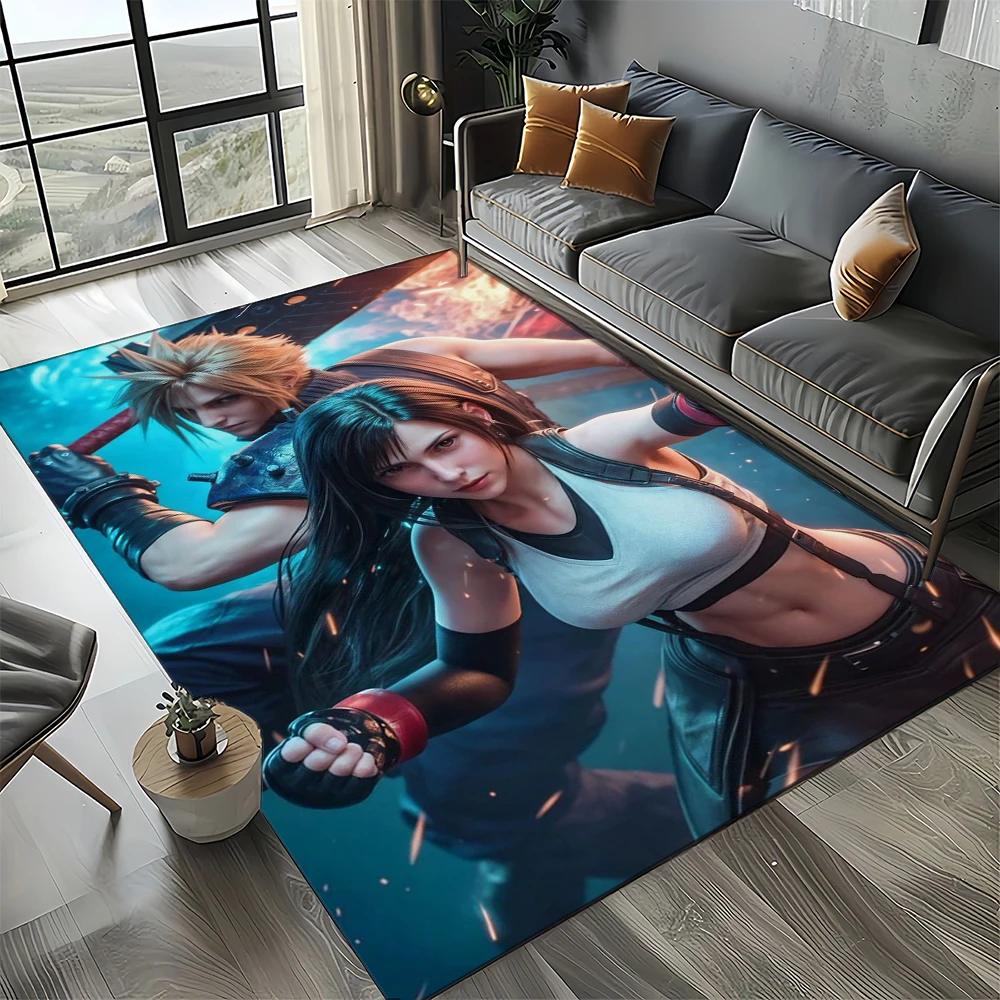 2025 New Style Cloud Tifa Aerith Final Fantasy Games Carpet Rug for Home Living Room Bedroom Sofa Doormat Non-slip Floor Mat