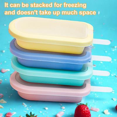 Silikon Eis am Stiel Formen Stapelbare Eisform Wiederverwendbares DIY Eis am Stiel Set für Selbstgemachtes Eis am Stiel
