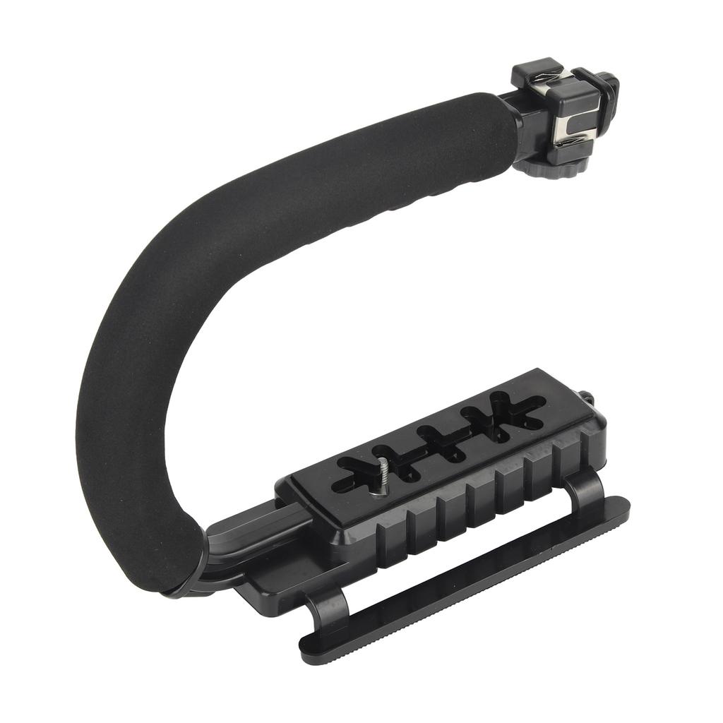 Camera Handheld Stabilizer ABS Sponge Adjustable Angle U Shaped 3 Hot Shoe Handheld Stabilizer for
