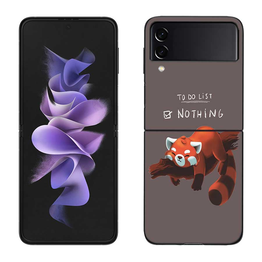 Cute Judo Swordsman Panda Case for Samsung Galaxy Z Flip 3 Flip 5 4 5G Black Hard Cell Phone Cover Samsung Z Flip 5 5G Luxury PC