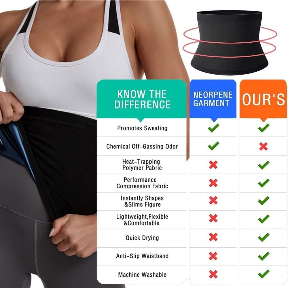 Fat Burning Zipper Waist Slimming Belt Belly Sweat Workout Fitness Shapewear  Women