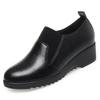 4.5cm Comfortable Deep Mouth Soft Leather Shoes Flexible Loafers Women 2025 Spring Platform Wedges Shoes for Office Mom Work