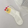 5Pairs Patchwork Cartoon Tube Socks Anti-slip Mid Calf Socks Funny Short Socks Women  Lady