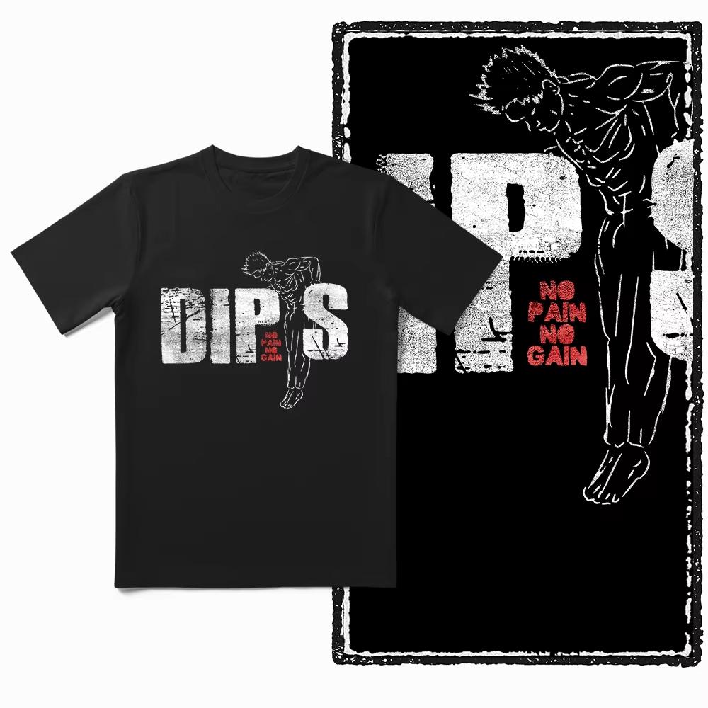 Summer Bulldog Fitness Pattern Exercise Training Short-Sleeved Cotton Loose And Breathable Men's Fitness Enthusiast T-Shirt