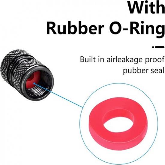 Tire Valve Stem Cap Cover for Accessories Belt O-Ring Seal Corrosion Black-04