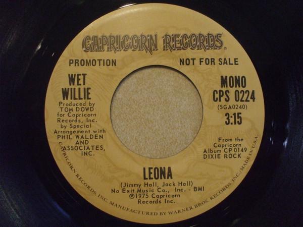 

7inch Record WET WILLIE - Leona CPS0224 Capricorn Recor 1975 US Rock Used