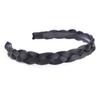 Plaited Braided Headband Hair Band Synthetic Braid with Teeth Accessories for Women Girl Wide 0.7 Inch (Natural Black)