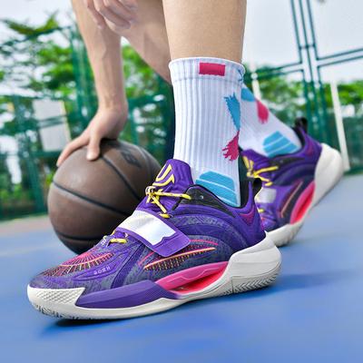 Basketball Shoes for Men and Women Low Top Practical Mesh Breathable Non-slip Wear-resistant Shock-absorbing Soft Sole Student Luminous Sports Shoes