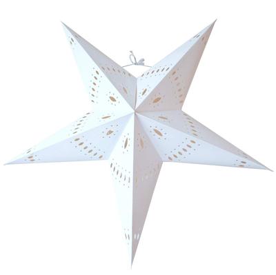 Sunny Day Fabric Star-Shaped Paper Lampshade, Advent Star [Type 4], White, Approx. 60cm W X 55cm H X 20cm D
