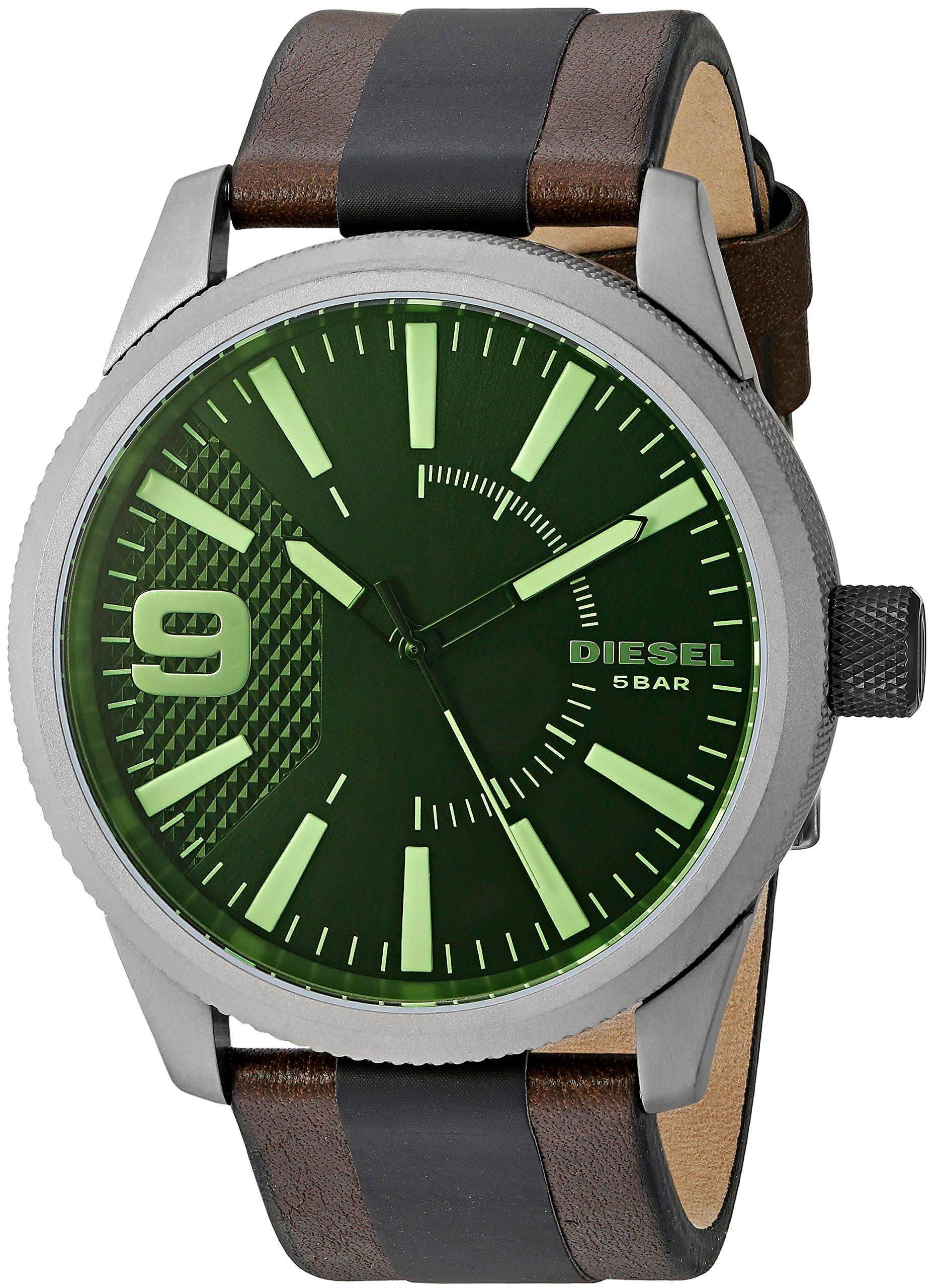 

Часы Diesel Dz1765 Filed Gunmetal Brown Leather, черные, мужские