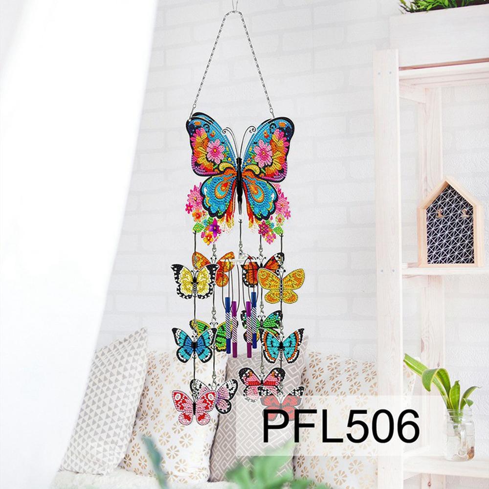 DIY Rhinestone Painting Wind Chime Kit Handmade Hanging Ornament Dreamcatcher 3D Decorative Wall Art for Home