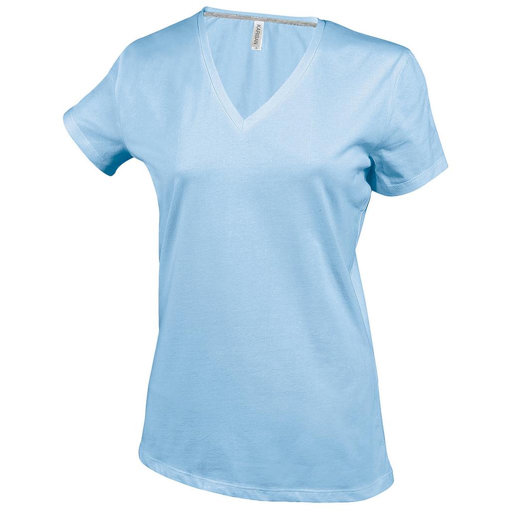 Kariban Womens/Ladies Feminine Fit Short Sleeve V Neck T-Shirt