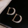 Classic Hollowed Out Letter D Gold Silvery Color Female Earrings New Exquisite Jewelry Party Luxury Accessories for Womans