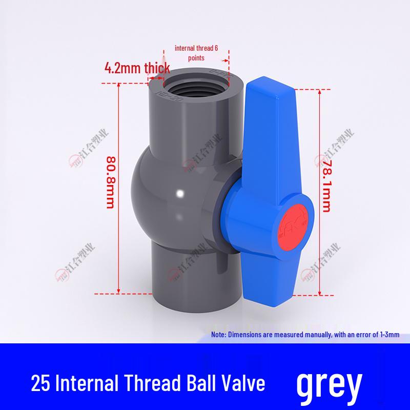 PVC Ball Valve for Water and Fish Tanks - 50mm Threaded Pipe Joint Valve Switch