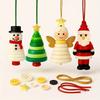 4pcs/1pc Christmas Button Ornaments, Home Decor, Easy-To-Follow Instructions, a Complete Snowman And Santa Decoration Making Kit