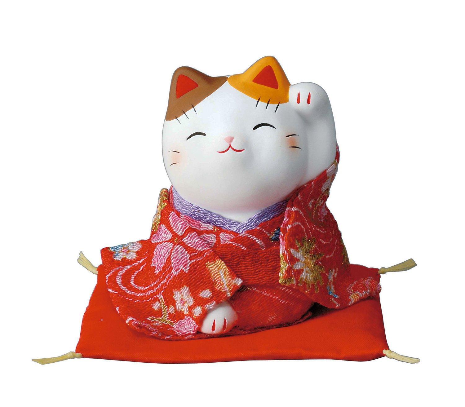 

Якуси Килн Нисикисай Чиримен Ручная работа Манеки-неко (Левая поднята)