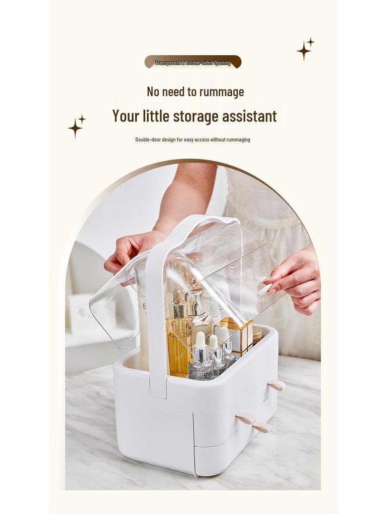 Influencer Cosmetics Organizer: Dustproof, Large Capacity Desktop Storage for Lipstick and Skincare