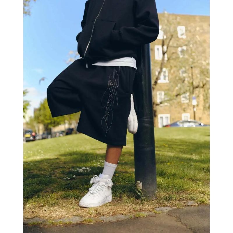 Amerikanische Shorts Herren Y2K Retro Lässig High Street Trendig Hohe Taille Übergroß Gerade Lässige Shorts M