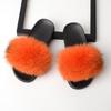 Furry Slippers for Women The Same Style In Summer Real Fox Fur Slippers Plus Size Female Sandals