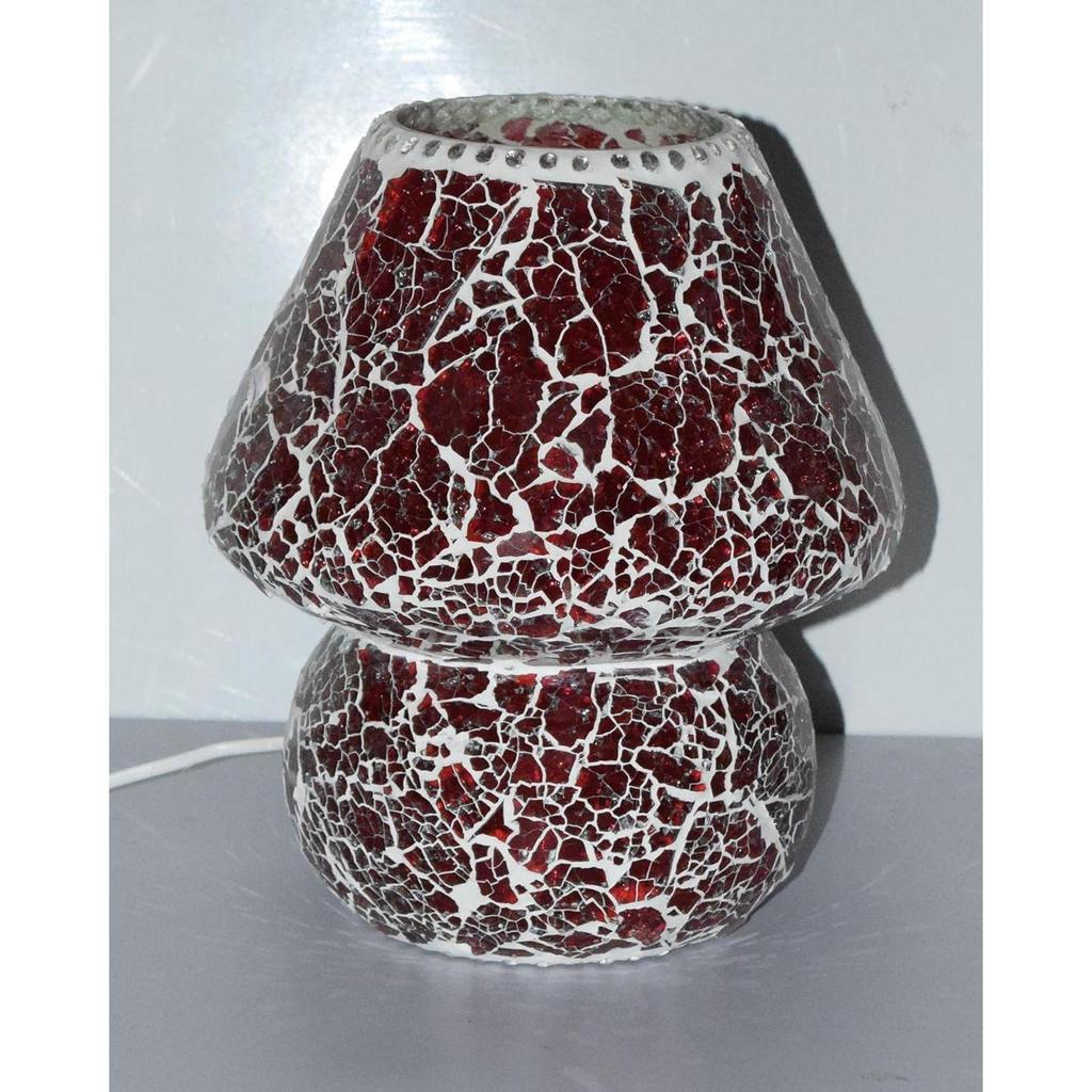 Mushroom Shaped Mosaic Glass Lamp for Home/Office/Festival Decoration (Bulb Not Included)  (23 cm)